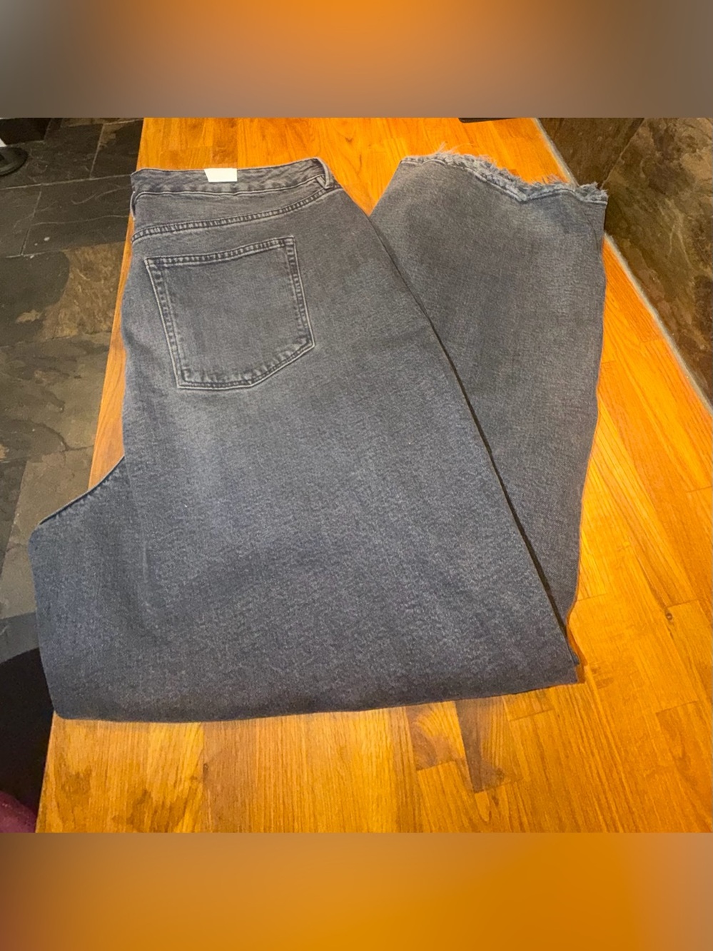 Good American Black Wide Leg Jeans. Good ease mid-rise. Sz 16, inseam 34 inches